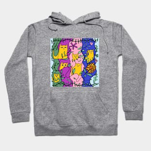 Forest of cats, yellow cat Hoodie